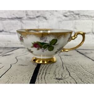 Vtg Shafford Bone China Tea Cup Handpainted Pink Roses Gold‎ Trim *Video*